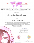 Choy Siu Tan, Grania _200 hours certificate